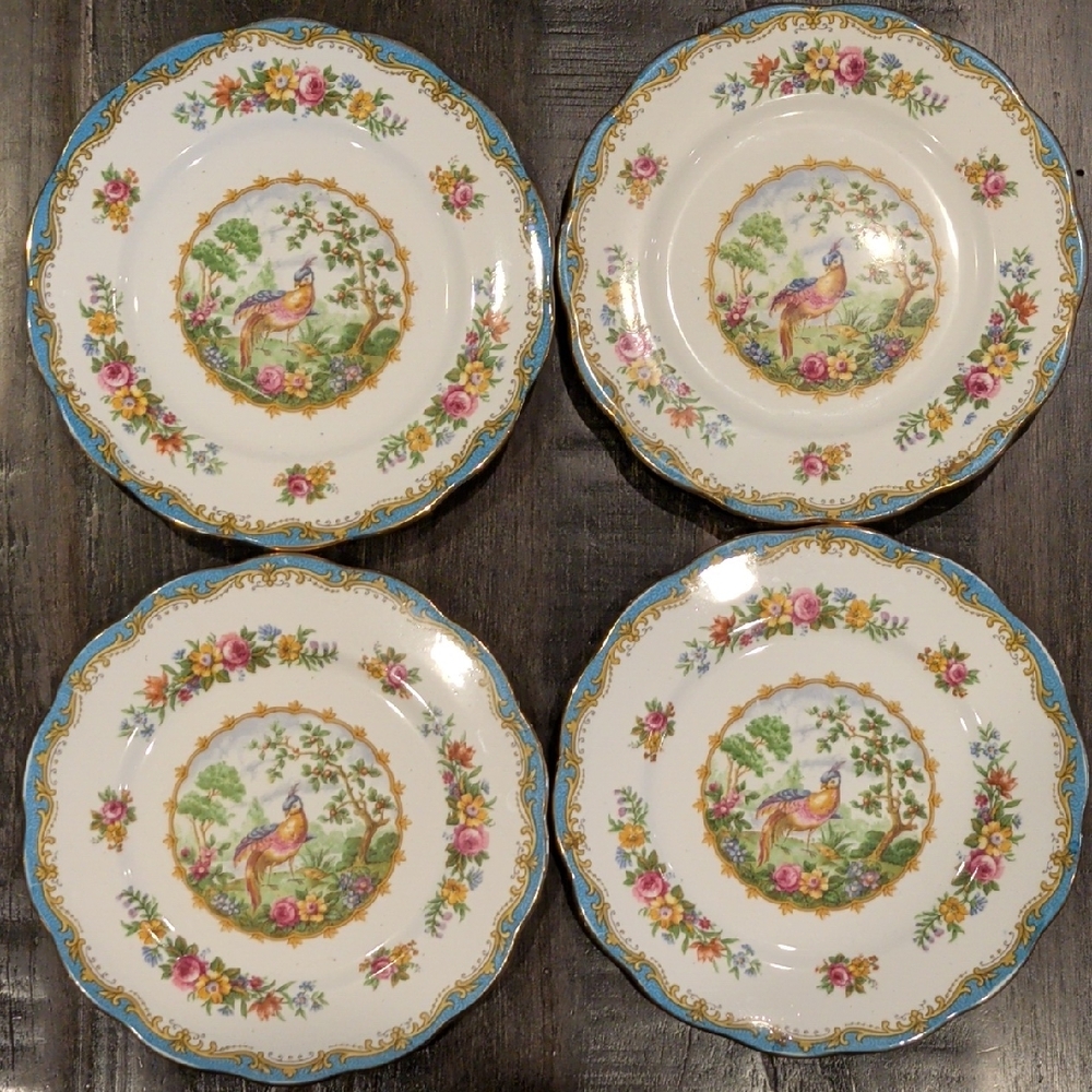 Royal Albert Chelsea Bird Bread & Butter Plates x4